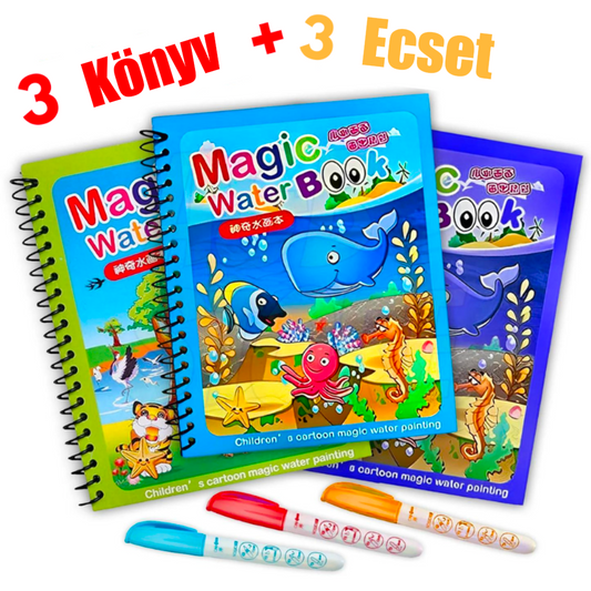 3 darabos Varázslatos Újrafelhasználható Vízfestő Füzet Szett